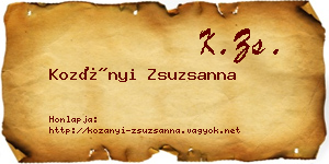 Kozányi Zsuzsanna névjegykártya
