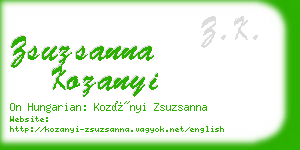 zsuzsanna kozanyi business card